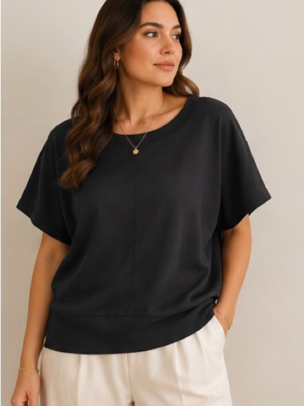 MARE Dark Charcoal Gray Dolman Knit Top | Made in Korea